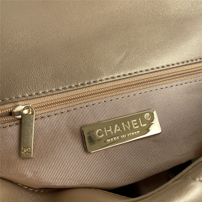 Chanel 19 Flap Bag Goatskin/Lambskin Gold High