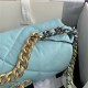 Chanel 19 Flap Bag Goatskin/Lambskin Light Blue High