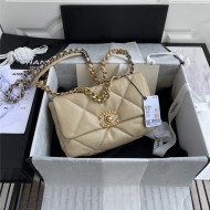 Chanel 19 Flap Bag Goatskin/Lambskin Beige High