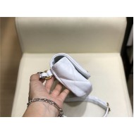 Waist Chanel 19 Flap Bag Lambskin/Goatskin White High