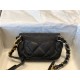 Waist Chanel 19 Flap Bag Lambskin/Goatskin Black High