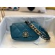 Waist Chanel 19 Flap Bag Lambskin/Goatskin Ocean Blue High