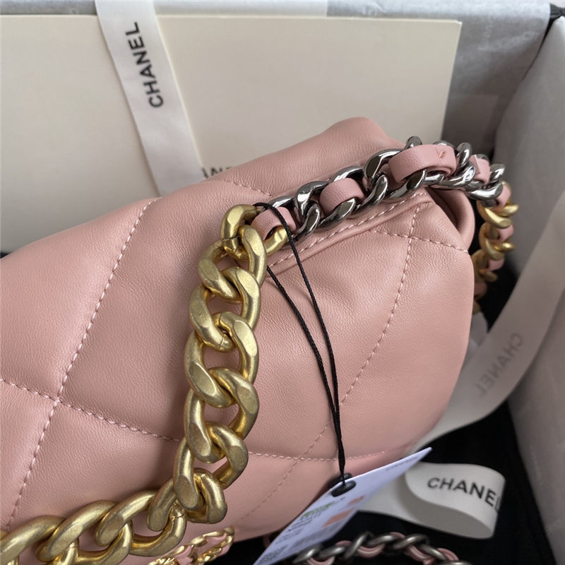 Chanel 19 Flap Bag Goatskin/Lambskin Pink High