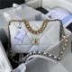 Large Chanel 19 Flap Bag Goatskin/Lambskin White High