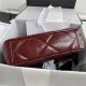 Large Chanel 19 Flap Bag Shiny Crumpled Calfskin Burgundy High