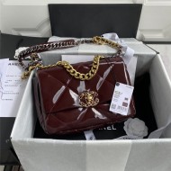 Chanel 19 Flap Bag Shiny Calfskin Burgundy High