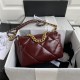 Chanel 19 Flap Bag Shiny Crumpled Calfskin Burgundy High