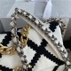 Chanel 19 Flap Bag Calfskin Crochet White High