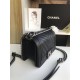 SMALL BOY Chanel HANDBAG Chevrons Pattern Grained Calfskin Black High