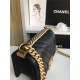 SMALL BOY Chanel HANDBAG Chevrons Pattern Grained Calfskin Black High