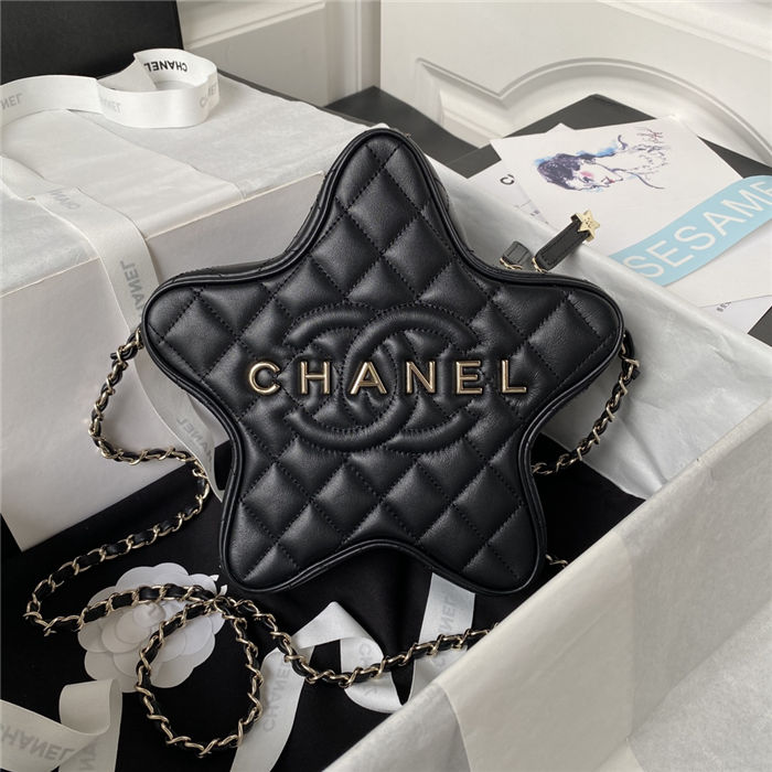 Chanel STAR HANDBAG Lambskin & Gold-Tone Metal AS4579 Black A