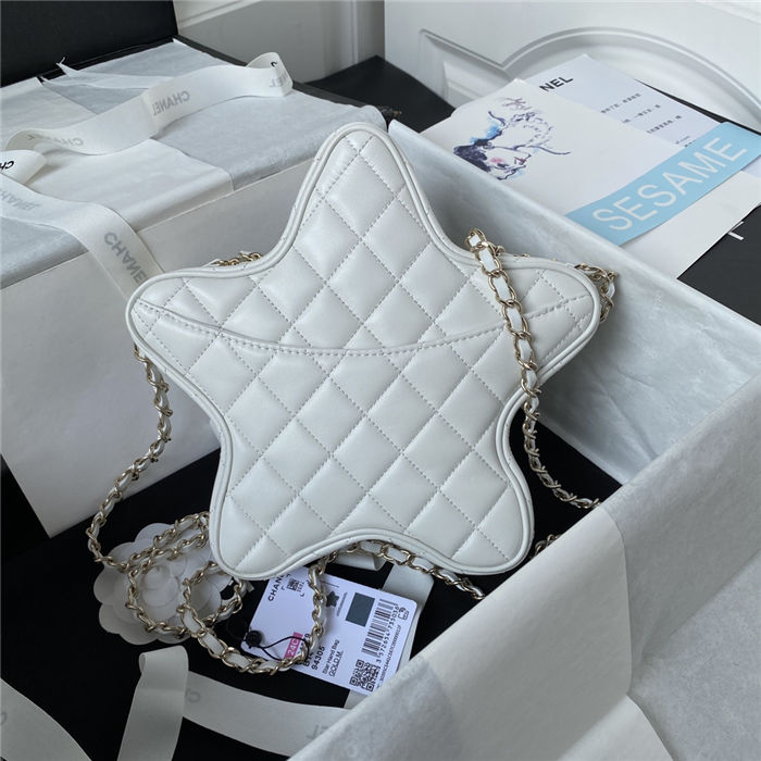 Chanel STAR HANDBAG Lambskin & Gold-Tone Metal AS4579 White A