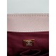 FLAP BAG WITH TOP HANDLE Grained Calfskin Pink Gold Metal High