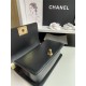 SMALL BOY Chanel HANDBAG Chevrons Pattern Lambskin Black High