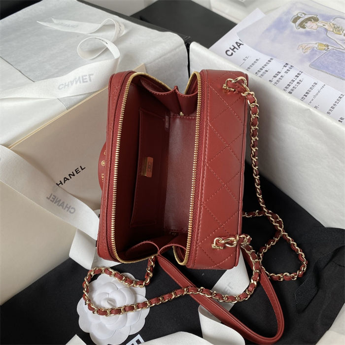 Chanel CAMERA BAG AS4817 Lambskin Burgundy A