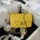 Chanel MINI FLAP BAG With Top Diamond Handle Lambskin & Gold-Tone Metal AS4140 Yellow A