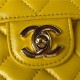 Chanel MINI FLAP BAG With Top Diamond Handle Lambskin & Gold-Tone Metal AS4140 Yellow A