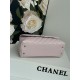 FLAP BAG WITH TOP HANDLE Grained Calfskin Pink-binding Gold Metal High