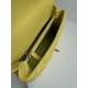 FLAP BAG WITH TOP HANDLE Grained Calfskin Yellow-binding Gold Metal High