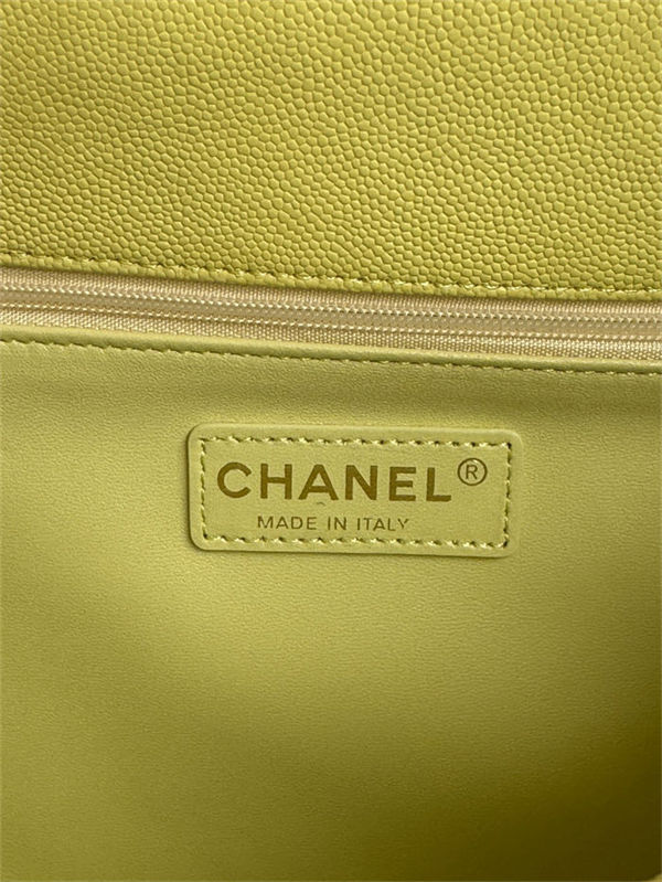 FLAP BAG WITH TOP HANDLE Grained Calfskin Yellow-binding Gold Metal High