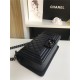 SMALL BOY Chanel HANDBAG Grained Calfskin Black High