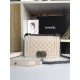 SMALL BOY Chanel HANDBAG Grained Calfskin White High