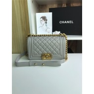 SMALL BOY Chanel HANDBAG Lambskin Grey High