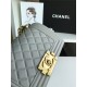 SMALL BOY Chanel HANDBAG Lambskin Grey High