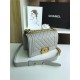 SMALL BOY Chanel HANDBAG Lambskin Grey High