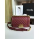 SMALL BOY Chanel HANDBAG Lambskin Burgundy High