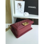 SMALL BOY Chanel HANDBAG Lambskin Burgundy High