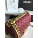 SMALL BOY Chanel HANDBAG Lambskin Burgundy High