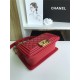 SMALL BOY Chanel HANDBAG Lambskin Red High