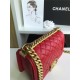 SMALL BOY Chanel HANDBAG Lambskin Red High