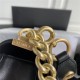 BOY Chanel FLAP BAG WITH HANDLE Lambskin & Gold Metal Black A