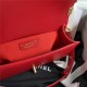 BOY Chanel FLAP BAG WITH HANDLE Lambskin & Gold Metal Red A