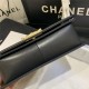 BOY Chanel HANDBAG Chevrons Pattern Calfskin Black A