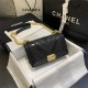 BOY Chanel HANDBAG Chevrons Pattern Calfskin Black A