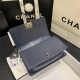 BOY Chanel HANDBAG Lambskin Silver Metal Navy Blue A