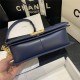 BOY Chanel HANDBAG Lambskin Gold Metal Navy Blue A