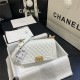 BOY Chanel HANDBAG Lambskin Gold Metal White A