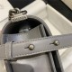 BOY Chanel HANDBAG Lambskin Silver Metal Grey A