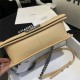 BOY Chanel HANDBAG Grained Calfskin & Silver Metal Beige A