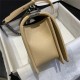 BOY Chanel HANDBAG Grained Calfskin & Silver Metal Beige A