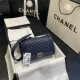 BOY Chanel HANDBAG Grained Calfskin & Silver Metal Navy Blue A