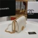 BOY Chanel HANDBAG Chevrons Pattern Lambskin White B