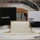 BOY Chanel HANDBAG Chevrons Pattern Lambskin White B