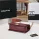 BOY Chanel HANDBAG Chevrons Pattern Lambskin Burgundy B