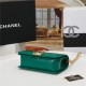 BOY Chanel HANDBAG Chevrons Pattern Lambskin Green B