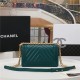 BOY Chanel HANDBAG Chevrons Pattern Lambskin Dark Green B